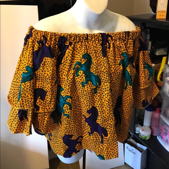 Tops - Custom made Ankara off the shoulder top